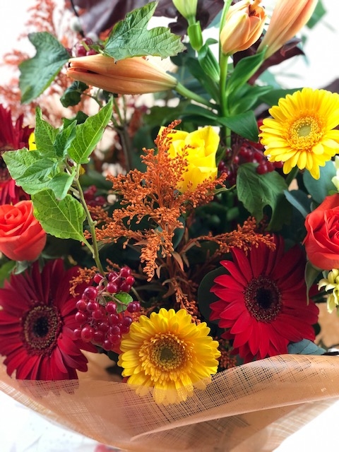 Autumnal Shades Hand Tied Flowers