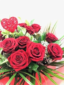 True Love Dozen Red Rose Bouquet